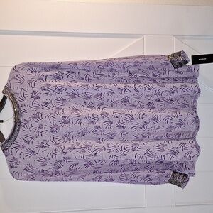 Alfani Lavender Top with Sequins Around Neckline and Sleeved NWT Size L